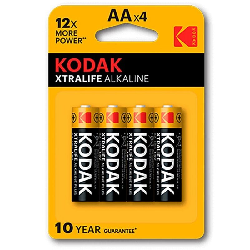 Piles alcalines AA LR6 Xtralife pack de 4 - Kodak - KODAK