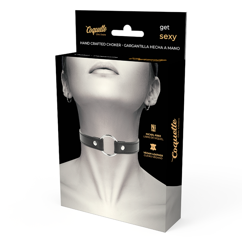 Collier Fétiche Cuir Vegan Réglable Noir - Coquette Chic Desire