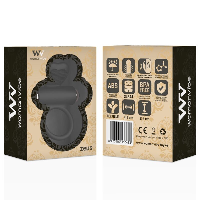 Anneau vibrant Zeus stimulateur clitoridien silicone - Womanvibe - WOMANVIBE