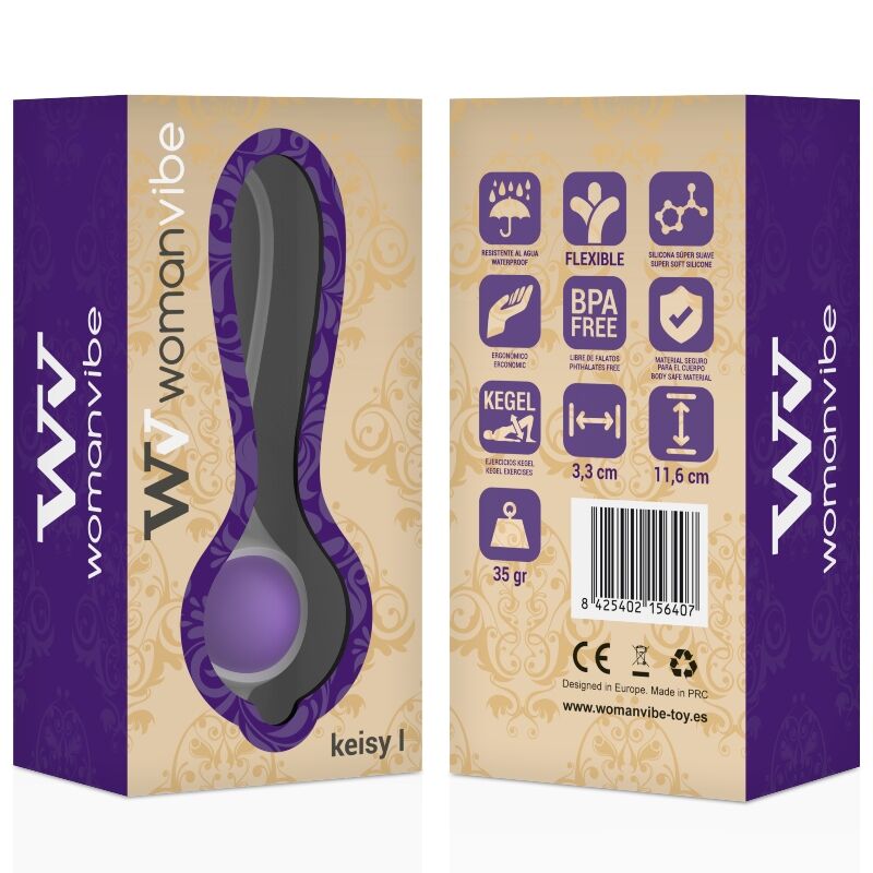 Womanvibe – Balle de Kegel en Silicone Vibe Keisy I Violet - 35 g