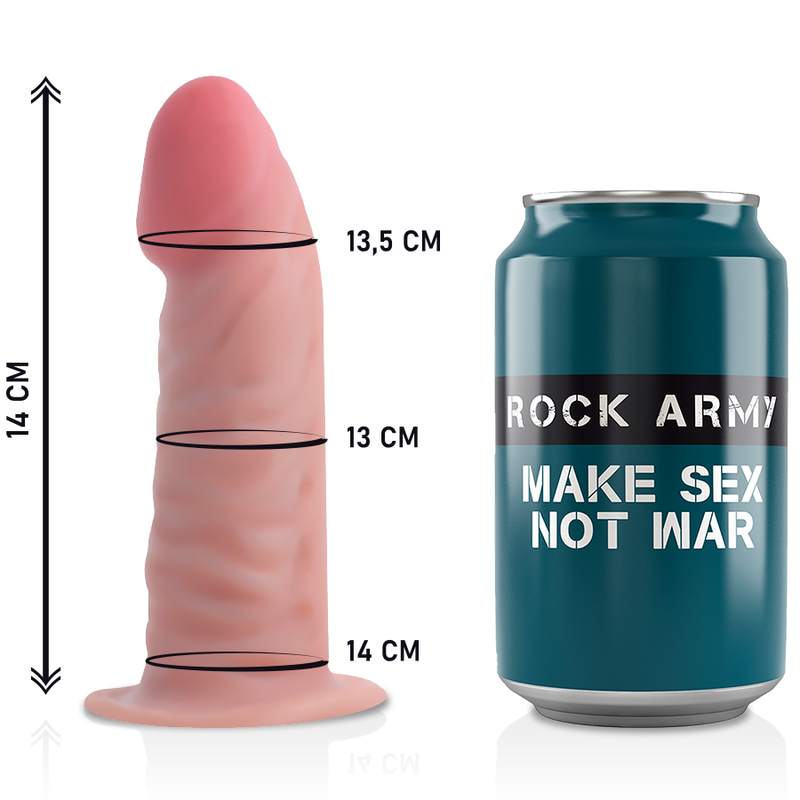Rock Army – Gode Ceinture Ultraréaliste avec 3 Cockrings offerts / 14 cm