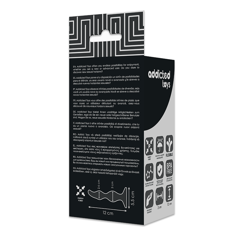 Plug Anal Addicted Toys 12cm Noir - Addicted Toys