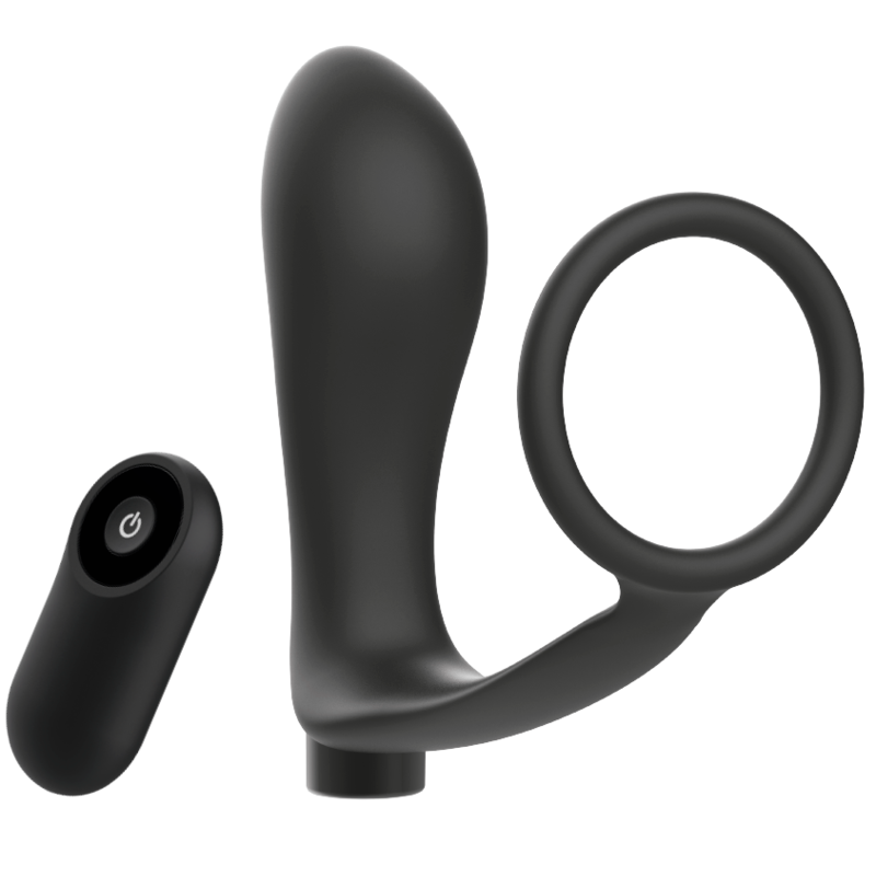 Plug Anal Vibrant avec Cockring Annal Noir - Addicted Toys